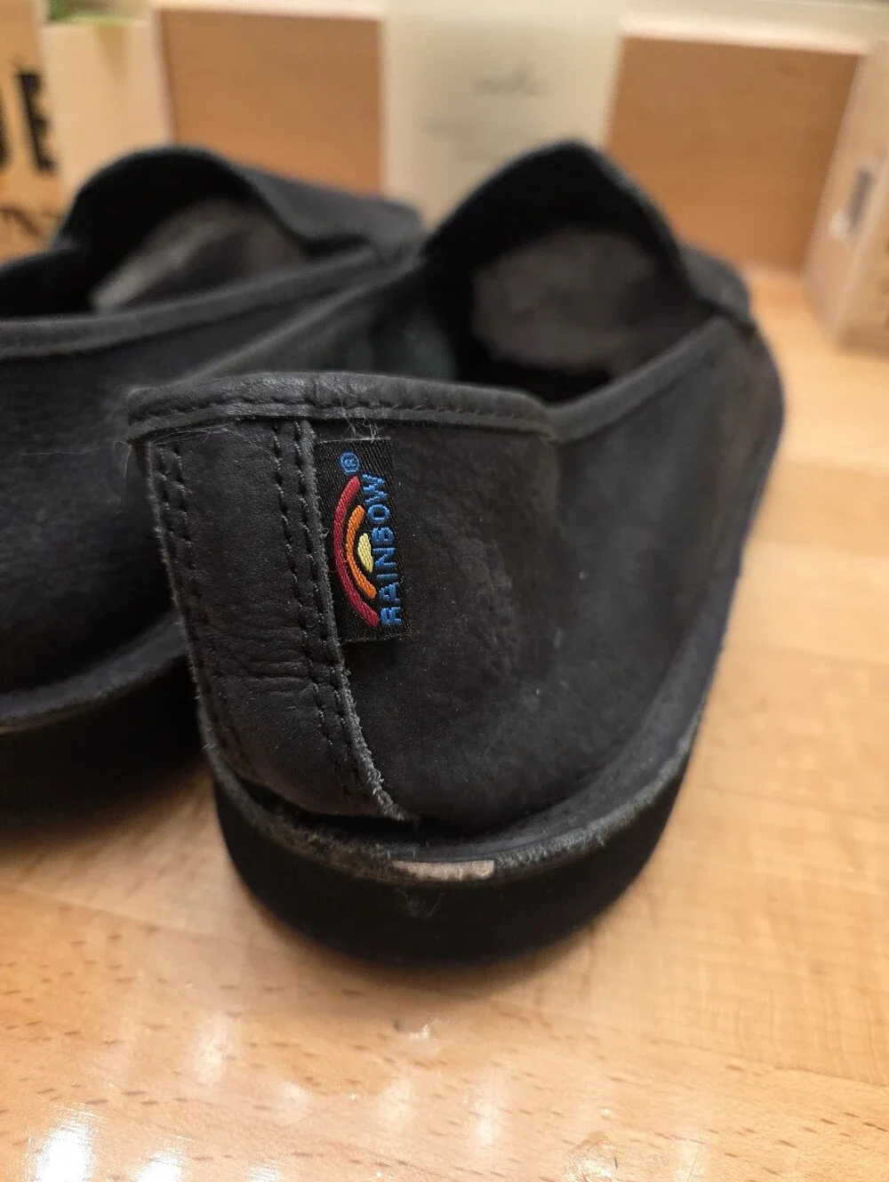 Rainbow Sandals Comfort Classics Premier Black Leather Loafer Men's Size 10